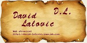 David Lalović vizit kartica